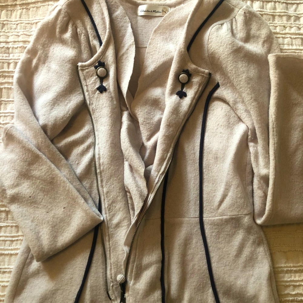 Anthropologie Zip Up Sweater